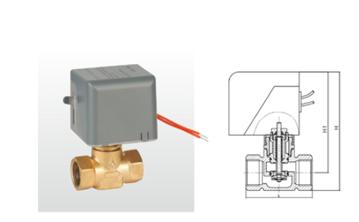 埃美柯黃銅電動(dòng)二通閥結(jié)構(gòu)圖