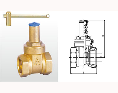 埃美柯黃銅帶鎖閘閥結(jié)構(gòu)圖