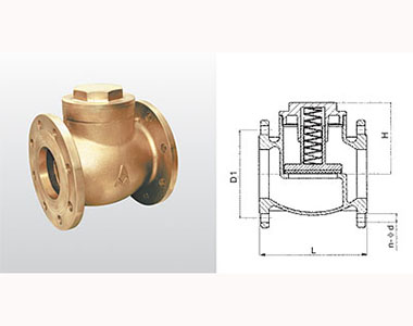 埃美柯黃銅升降式緩閉止回閥結(jié)構(gòu)圖